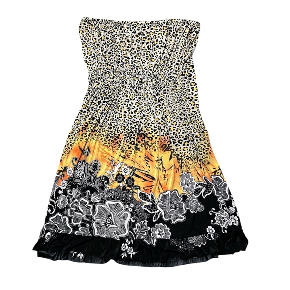 Stylish Strapless Leopard Print Dress - Picture 8 of 9